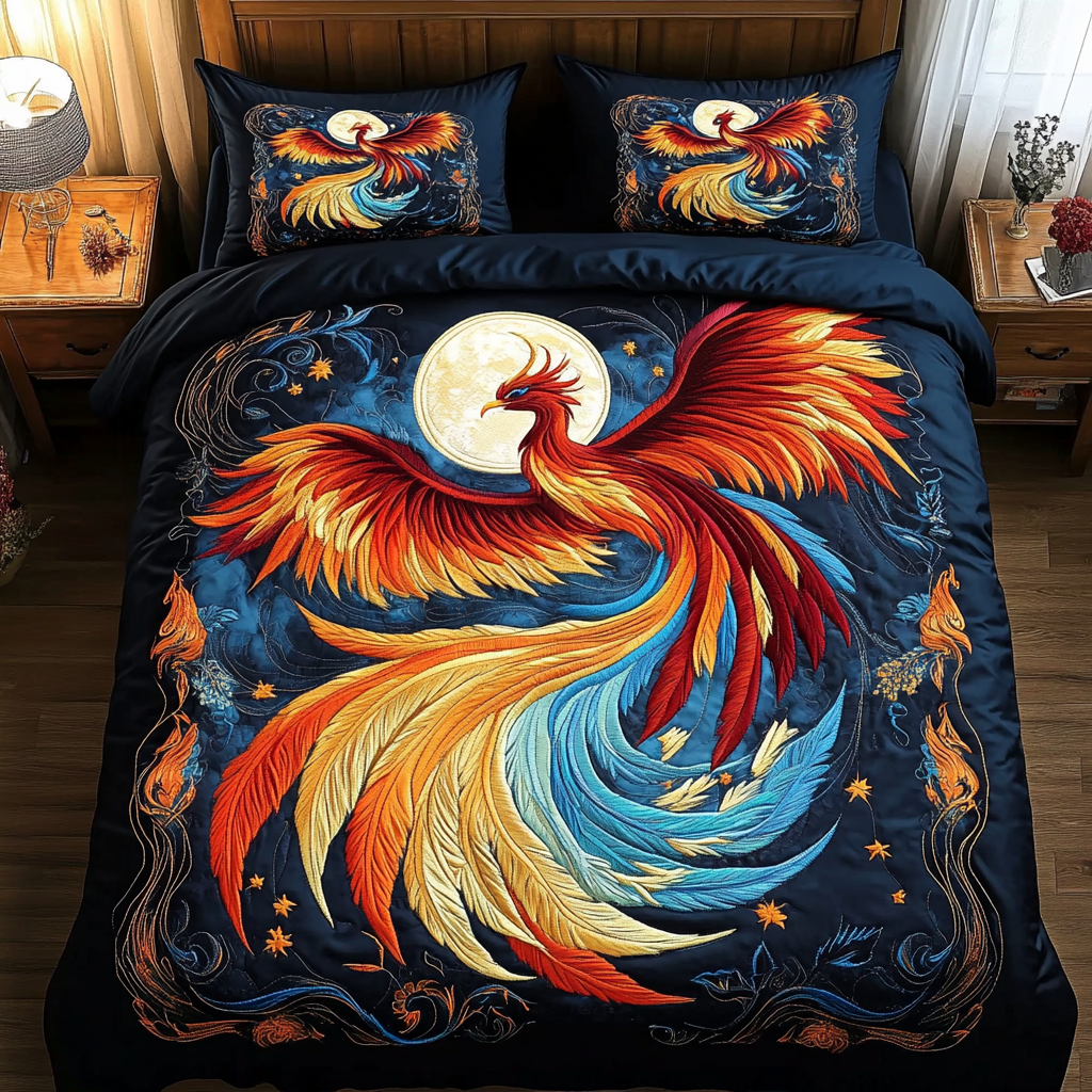 Celestial Phoenix Quilted Bedding Set Bedroom Decor Ideas Unique Gifts Phoenix
