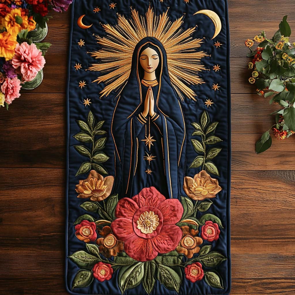 Celestial Radiance Quilted Table Runner Christmas Themed Table Runner Great Christian Gifts