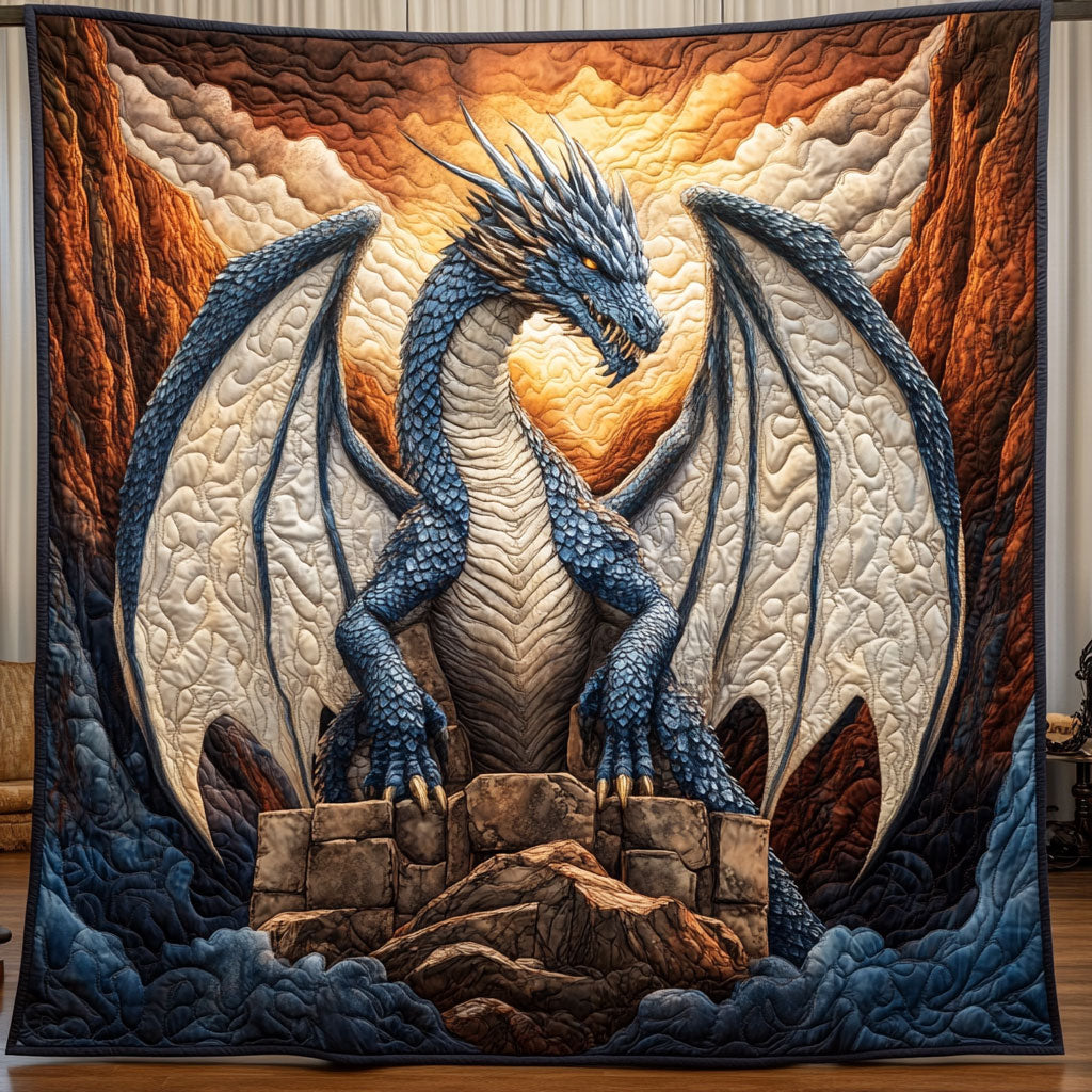 Celestial Sea Dragon Quilt Blanket Queen Size Blanket Best Dragon Christmas Gifts