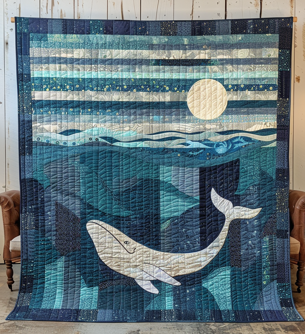 Celestial Sea Quilted Blanket Whale Gifts For Adults