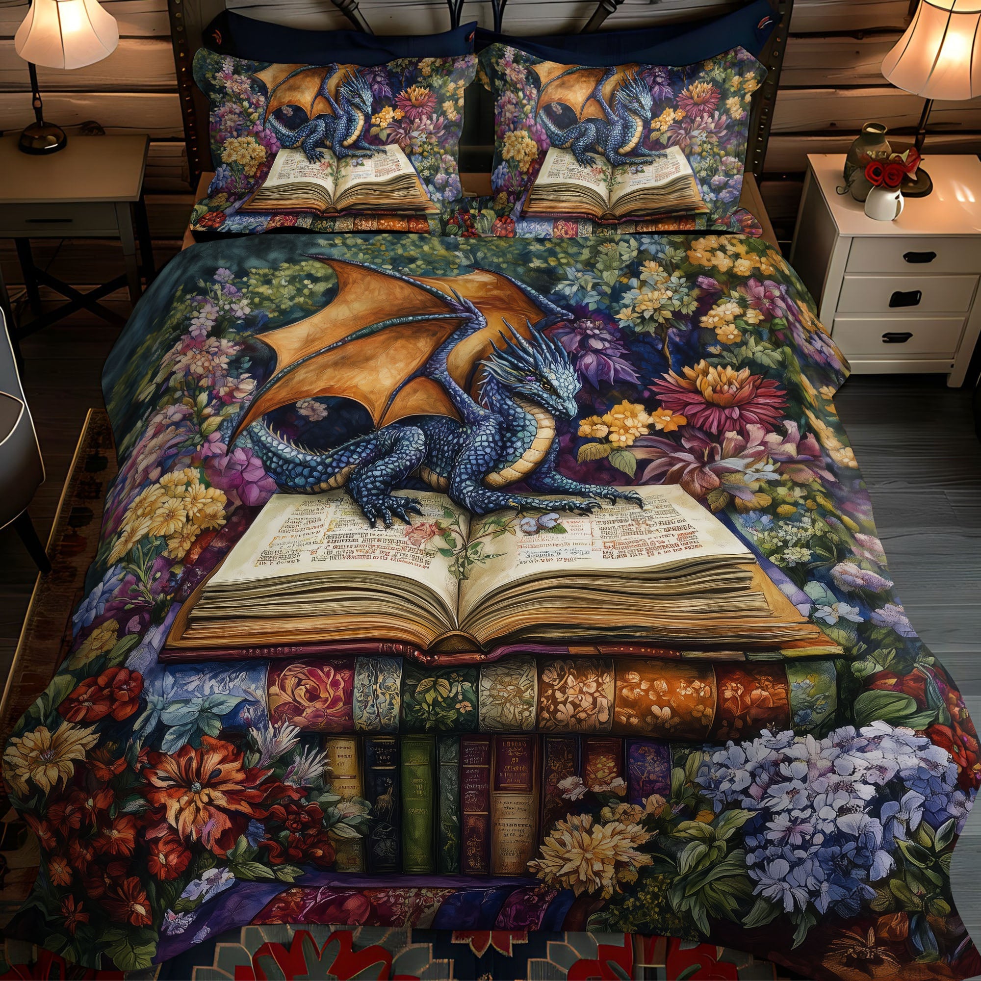 Celestial Seeker Quilted Bedding Set Christmas Bedding Sets Book Lovers Gifts For Mom