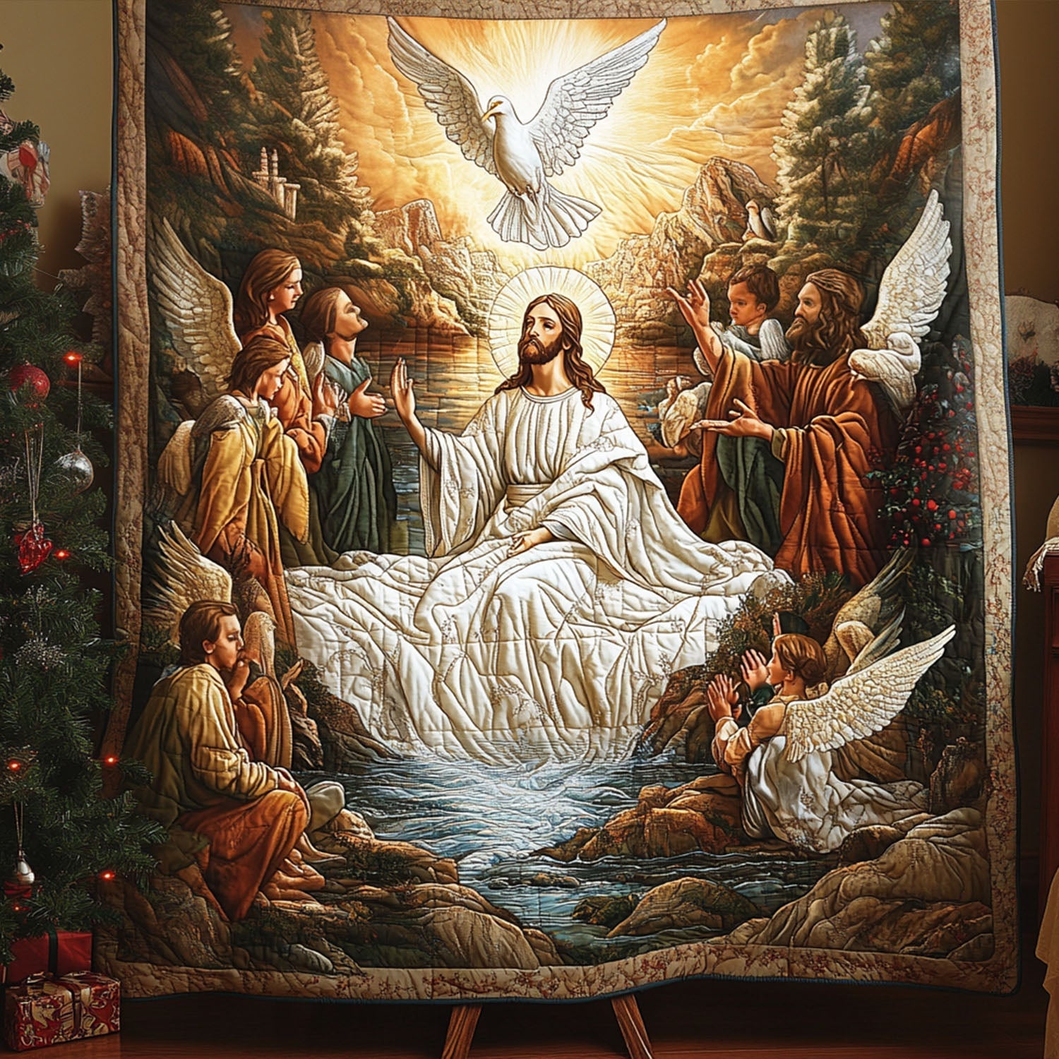 Celestial Serenity Quilted Blanket Christian Christmas Gifts