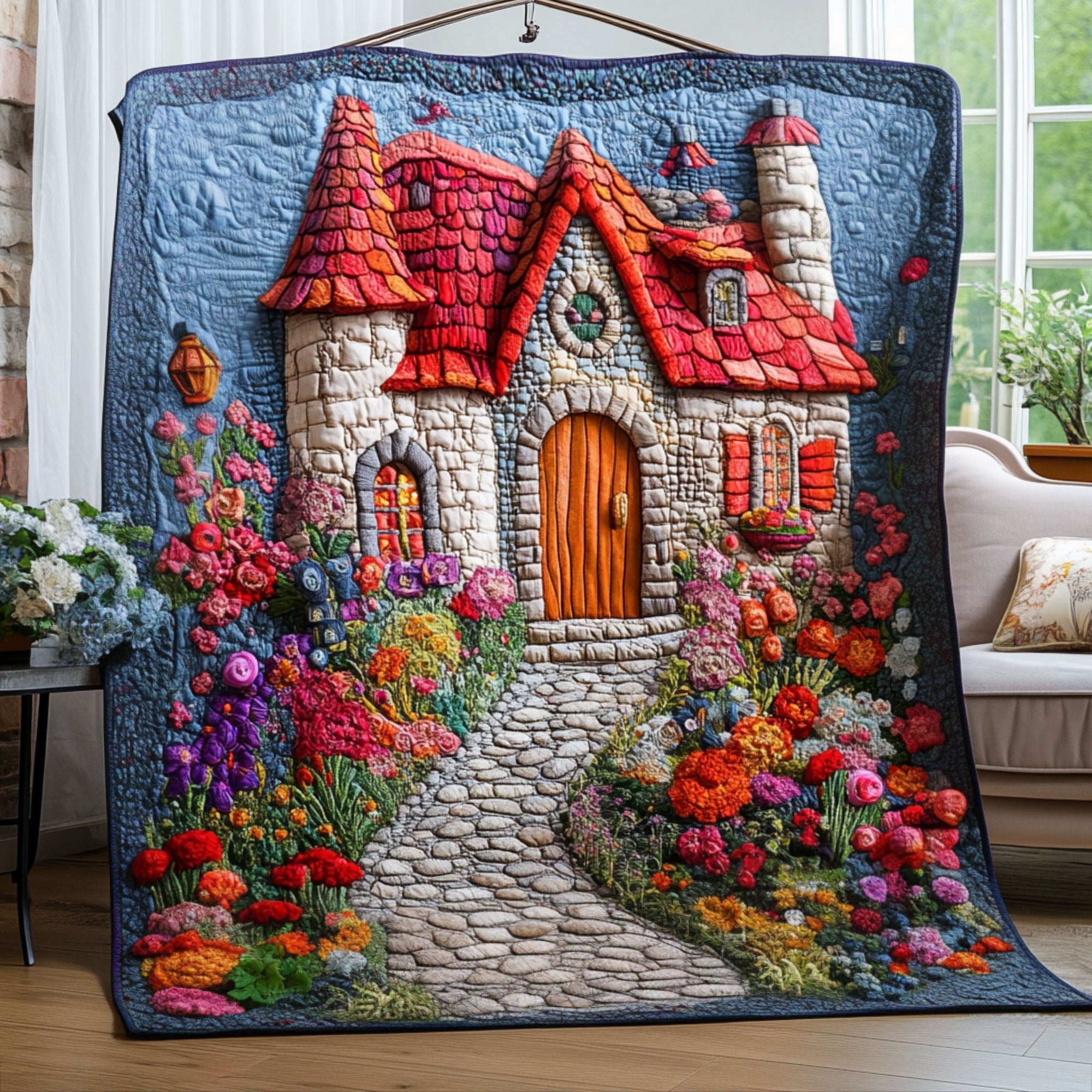 Celestial Tranquil Quilted Blanket Best Throw Blanket Gifts For People Love Elephant