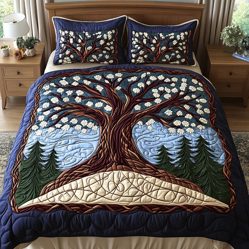 Celestial Tree Quilted Bedding Set Best Comforter Sets Tree Of Life Gifts For Dad