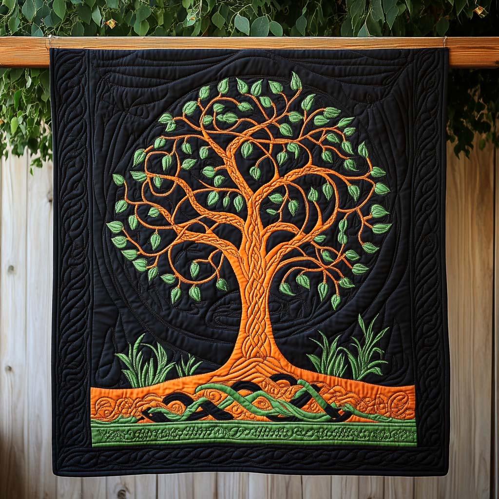 Celestial Tree Quilted Blanket Tree Of Life Throw Blanket