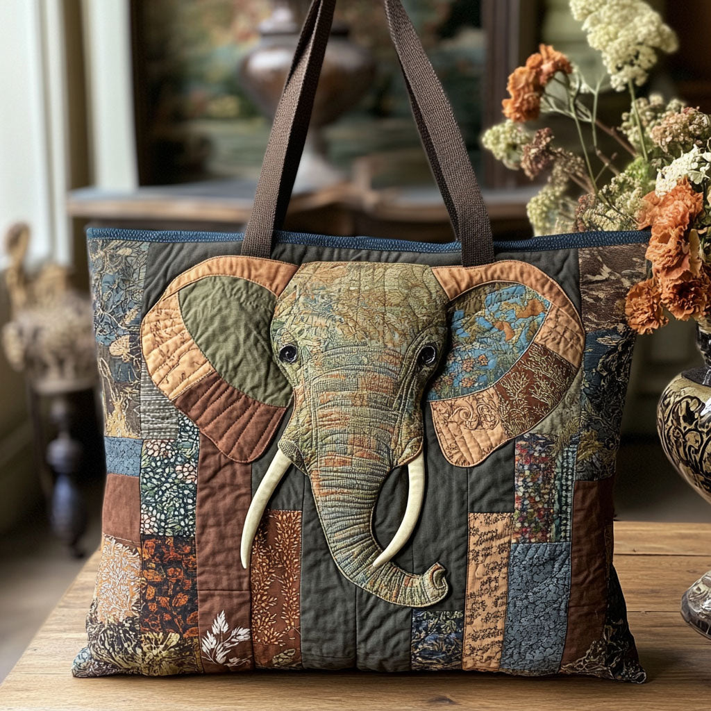Celestial Trunk Quilted Tote Bag Gift Items For Elephant Lovers
