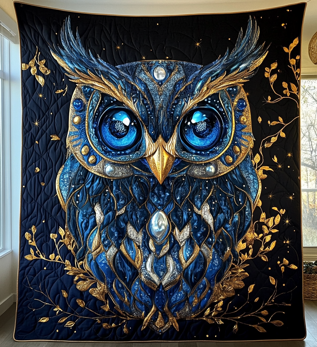 Celestial Watcher Quilted Blanket Owl Blanket Idea Gifts For Her