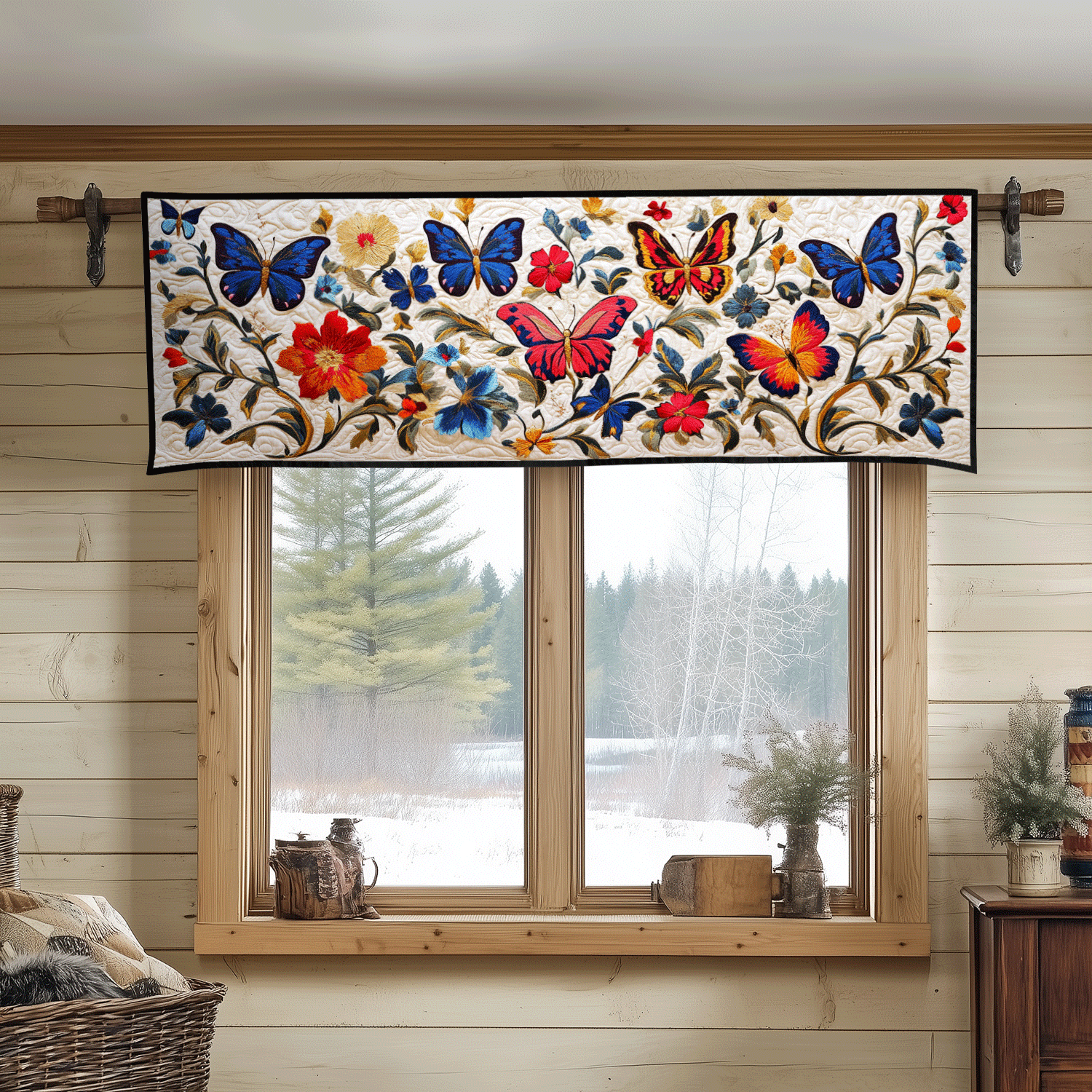Celestial Wings Quilted Valance Rustic Window Valance Useful Gifts For Dad
