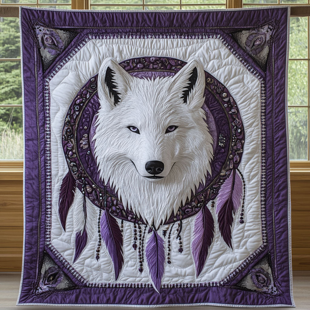 Celestial Wolf Quilt Trendy Quilt Blanket for Modern Home Interiors