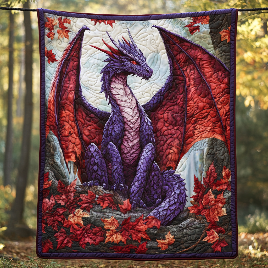 Celestial Wyrm Quilted Blanket Gift For Dragon Lover