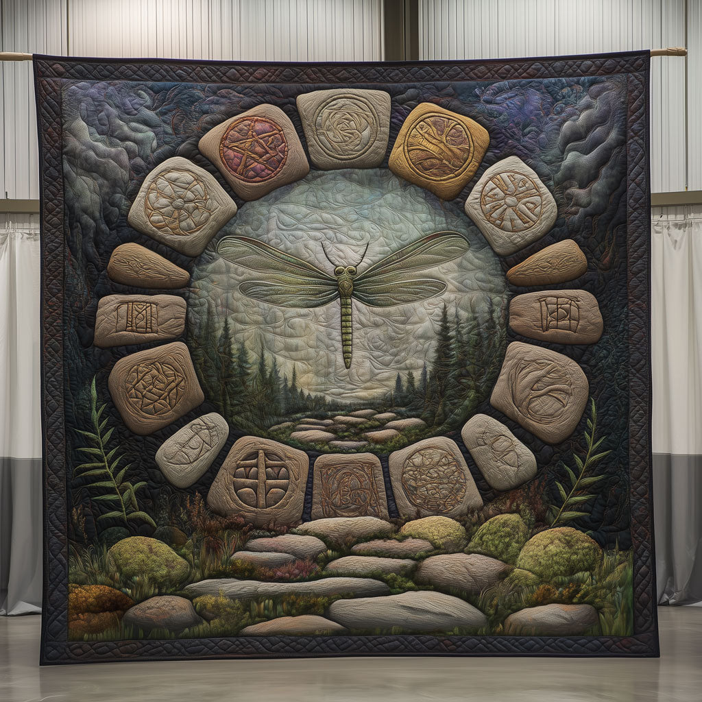 Celtic Circle Dragonfly Quilt Blanket Christmas Blanket Dragonfly Christmas Gifts for Wife