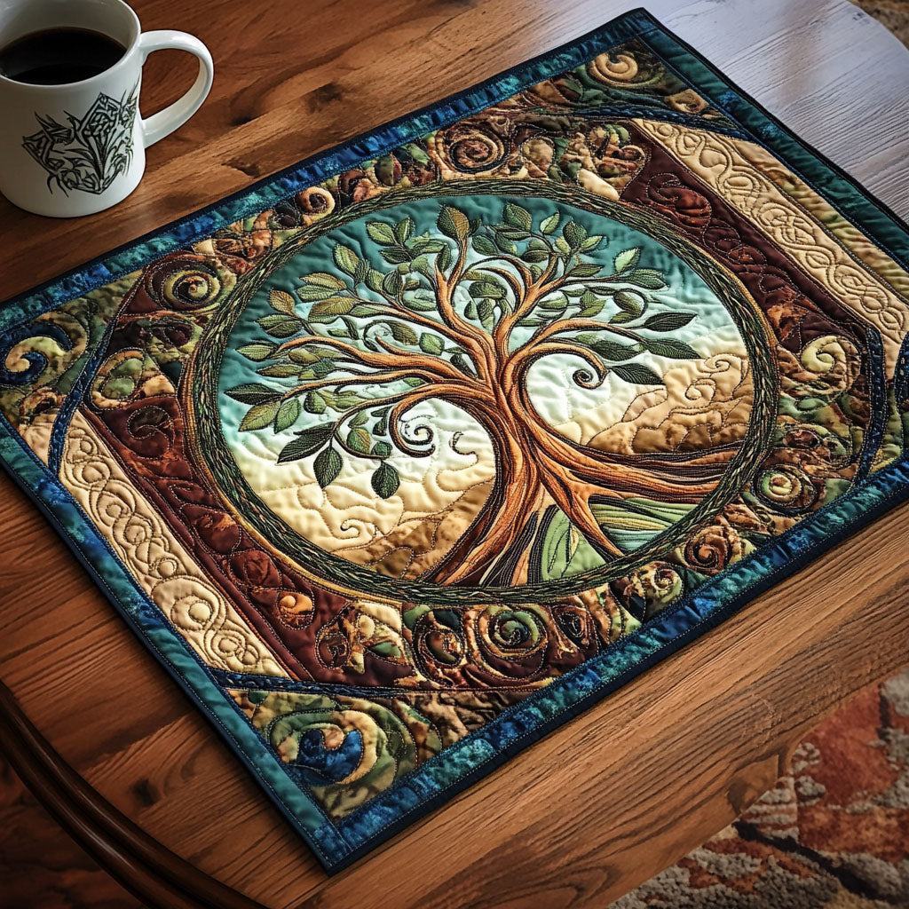 Celtic Circle Tree Quilted Placemat House Decor Items Tree Of Life Gifts For Men