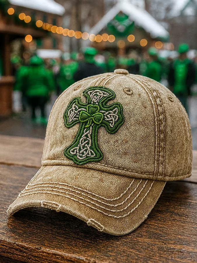 Celtic Cross Irish Happy St Patrick's Day Hat Embroidered St Patrick's Day Gifts For Son