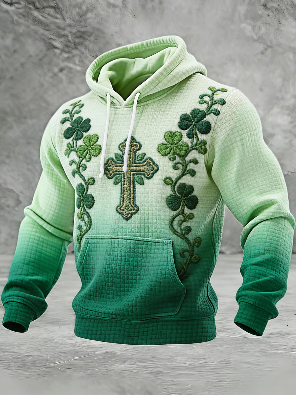Celtic Cross Shamrock Hoodie St Patricks Day Merch St Paddy's Day Gifts