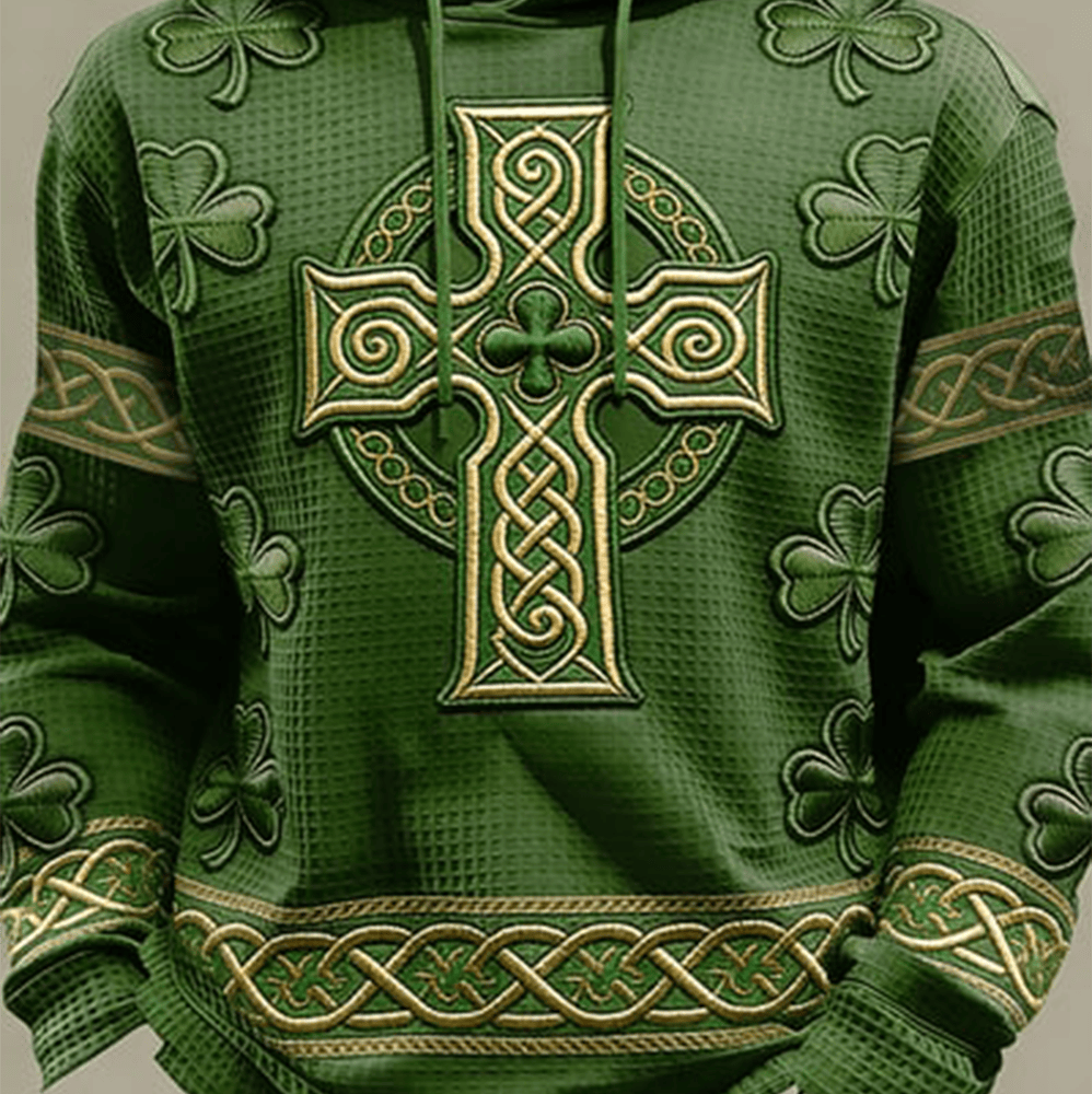 Celtic Cross St Paddys Day Hoodie St Patrick's Day Apparel Cool Gift For Men