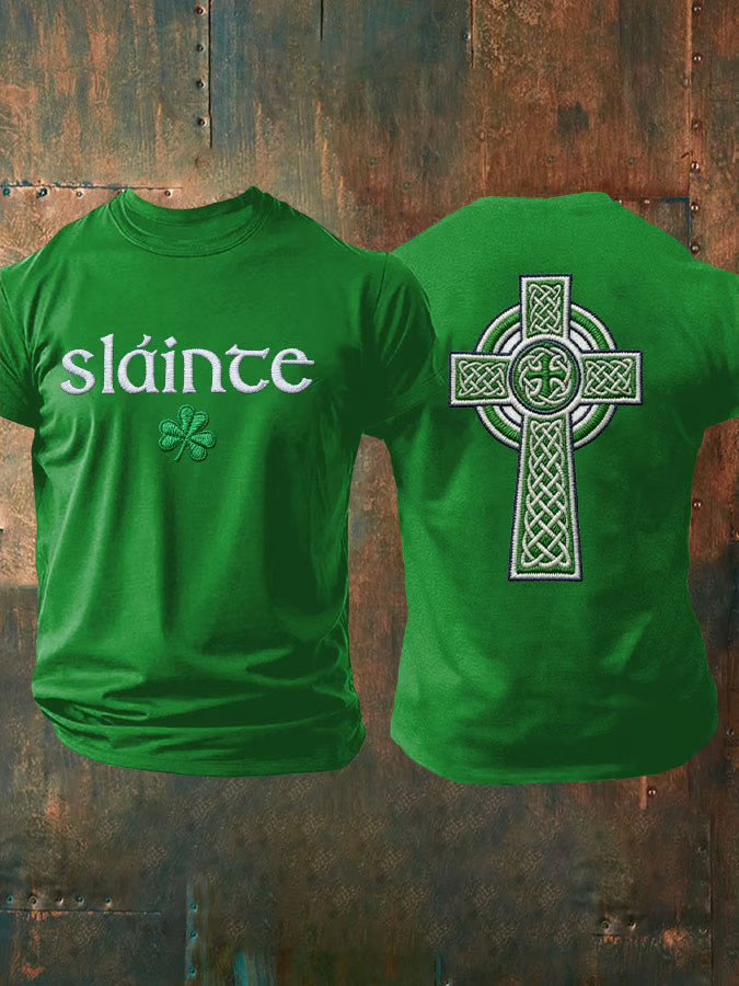 Celtic Cross St Patrick's Day T-Shirt Mens St Patricks Shirt Gifts For Boyfriend