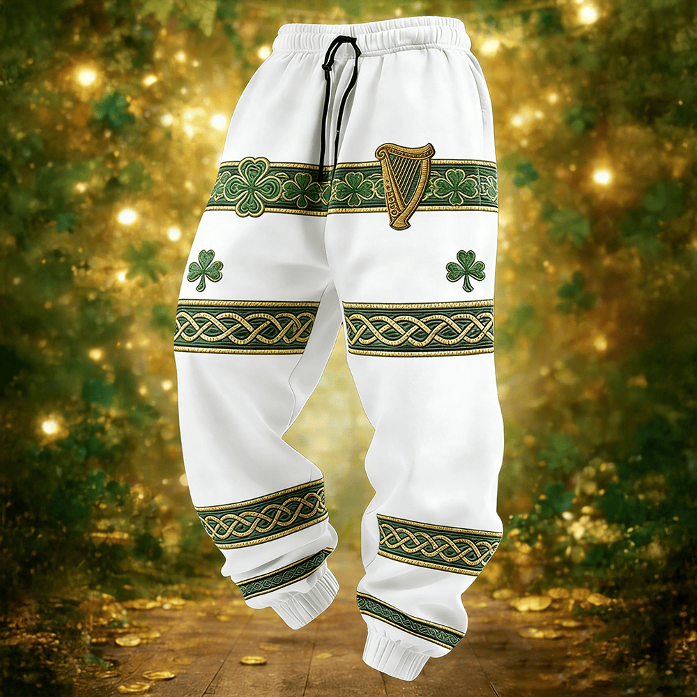 Celtic Harp Saint Patricks Day Sweatpants St Patrick's Day 2026 Clothing Present For Him