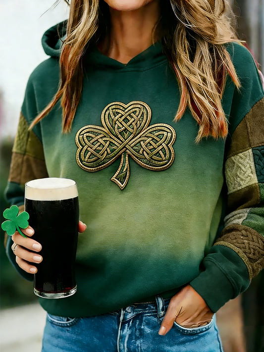 Celtic Knot Shamrock Hoodie St Patricks Day Outfit Irish Pride Women Best Gift For Irish