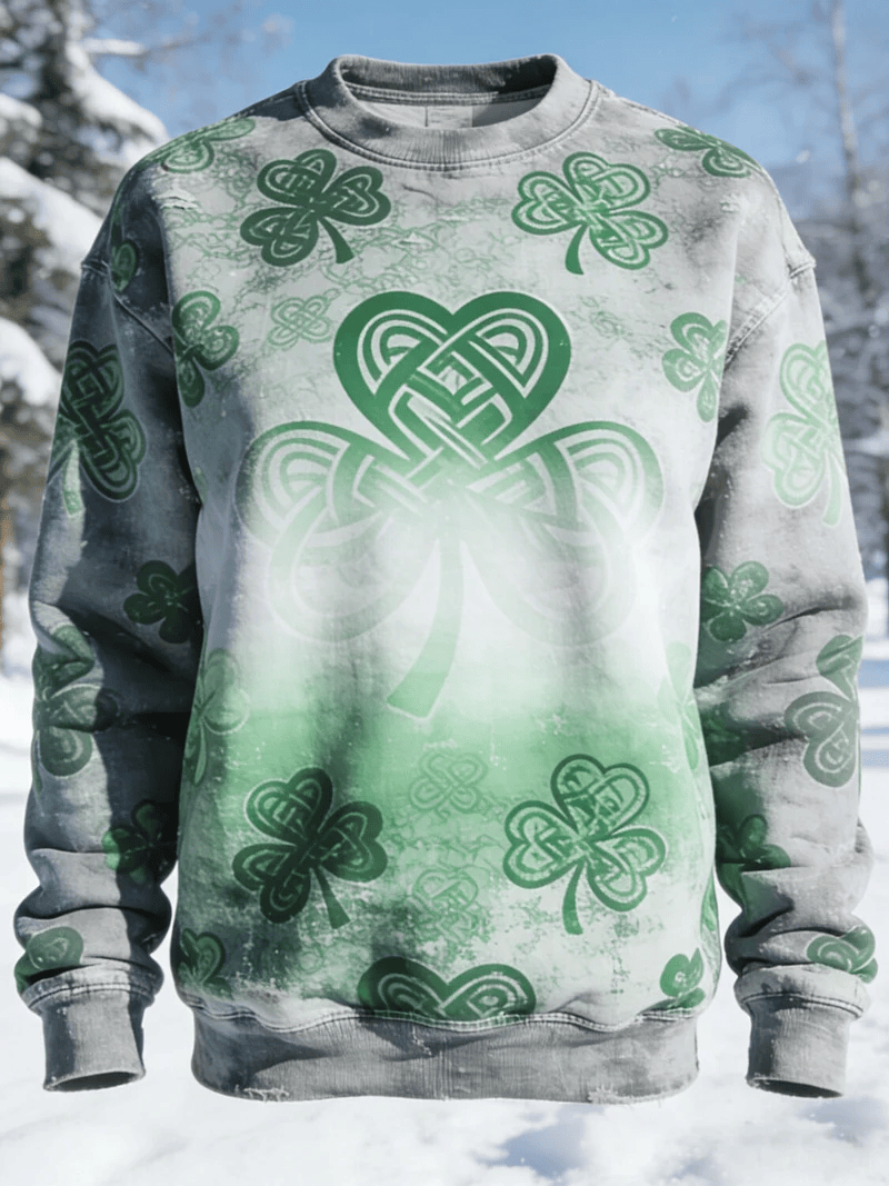 Celtic Knot Shamrock Sweatshirt St Patricks Day Outfit Irish Pride Best Gift For Irish