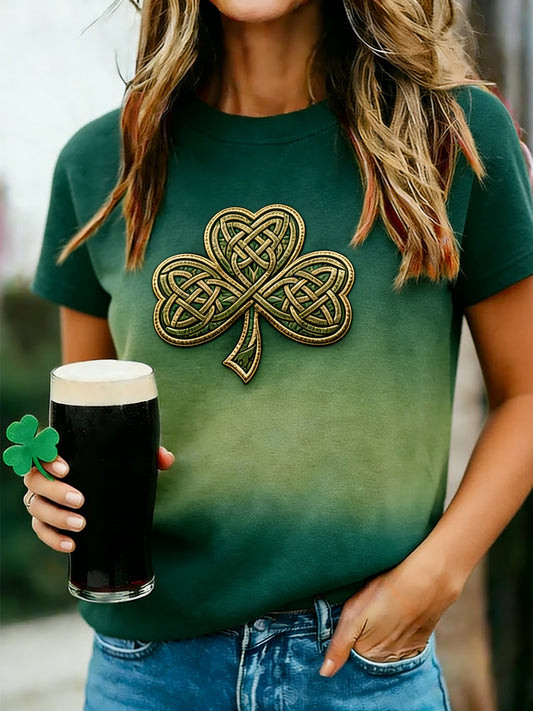 Celtic Knot Shamrock T-Shirt Women St Patricks Day Outfit Irish Pride Best Gift For Her