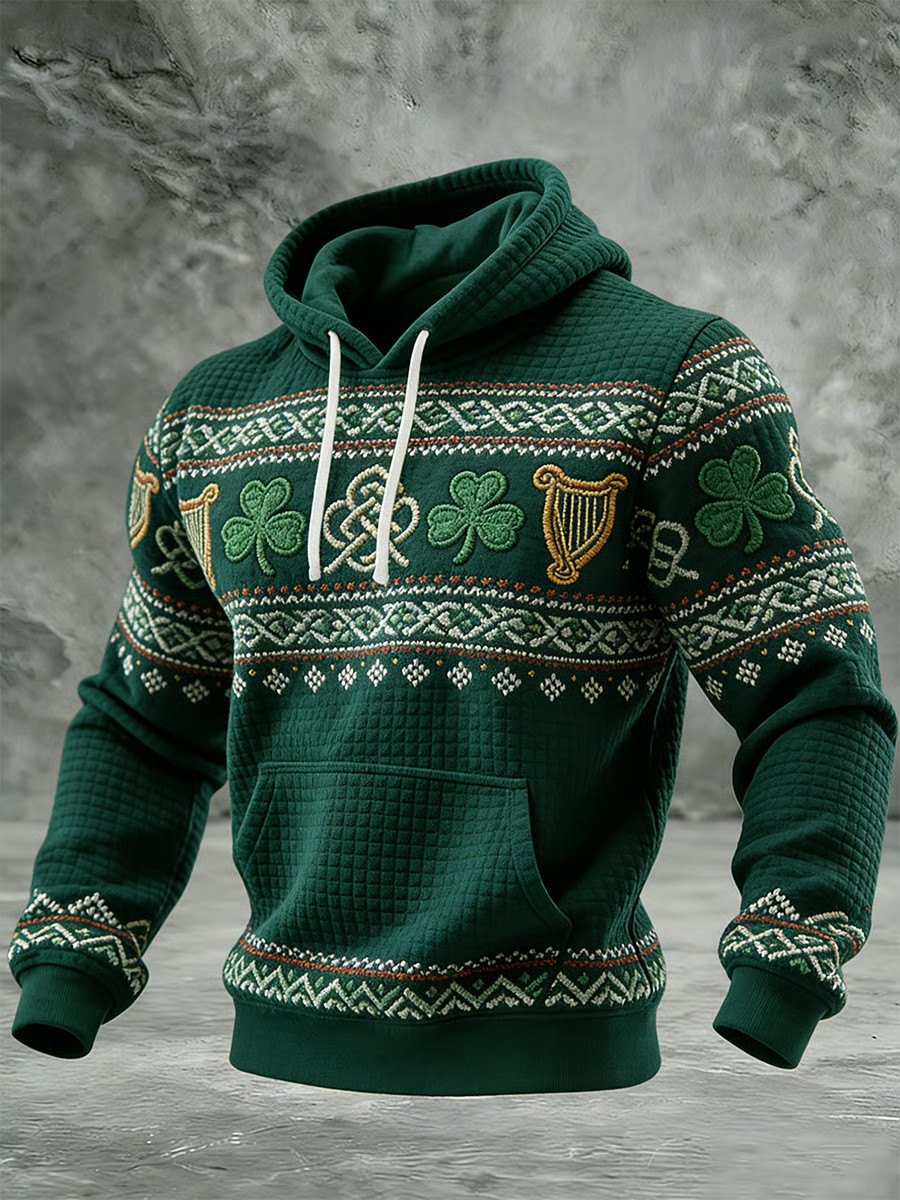 Celtic Knotwork Shamrock Hoodie St Patricks Day Gear St Paddy's Day Gifts