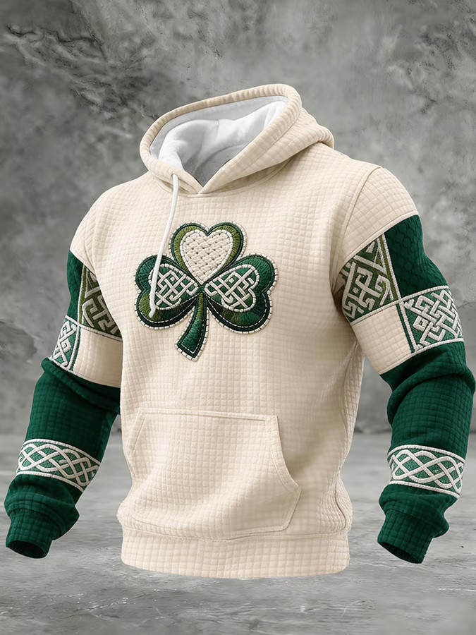 Celtic Knotwork Shamrock Hoodie St Patrick's Day Outfit St Patty's Gift Present Ideas