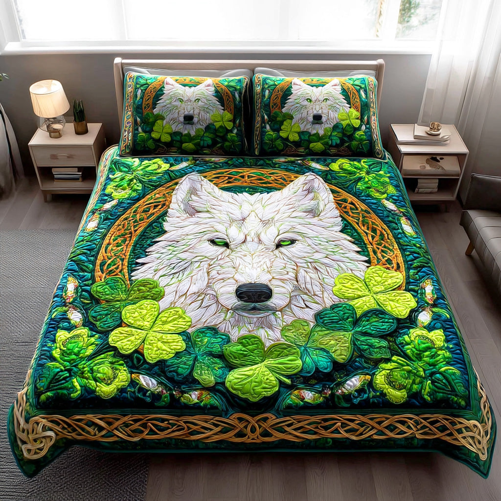 Celtic Moon Wolf Quilted Bedding Set Holiday Duvet Cover Set Great Family Gifts For Christmas