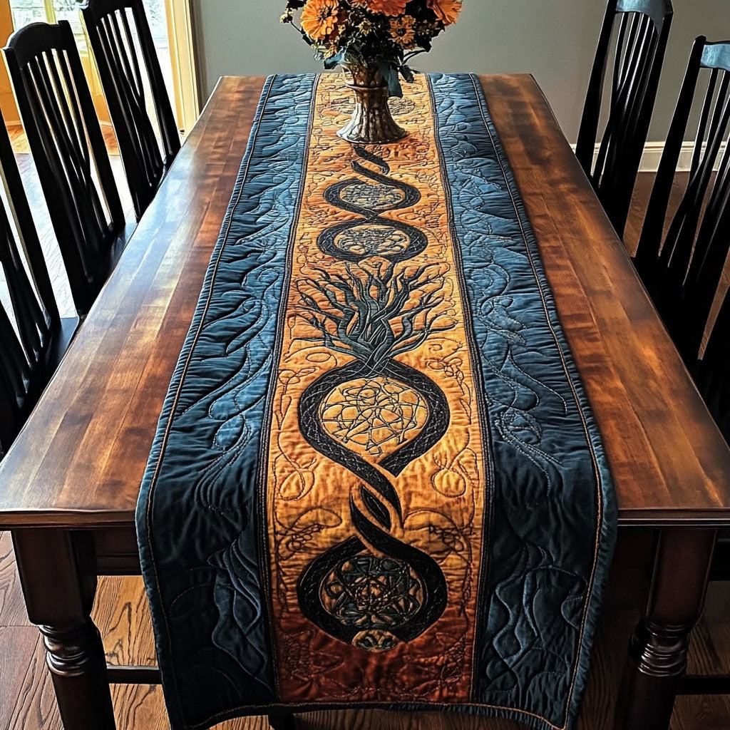 Celtic Spirit Quilted Table Runner Tree Of Life Table Runner Unique Gifts For Family
