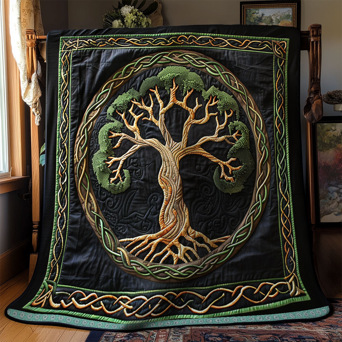 Celtic Spirit Tree Quilt Blanket Throw Blankets For Couch Mother's Day Gifts For Grandma