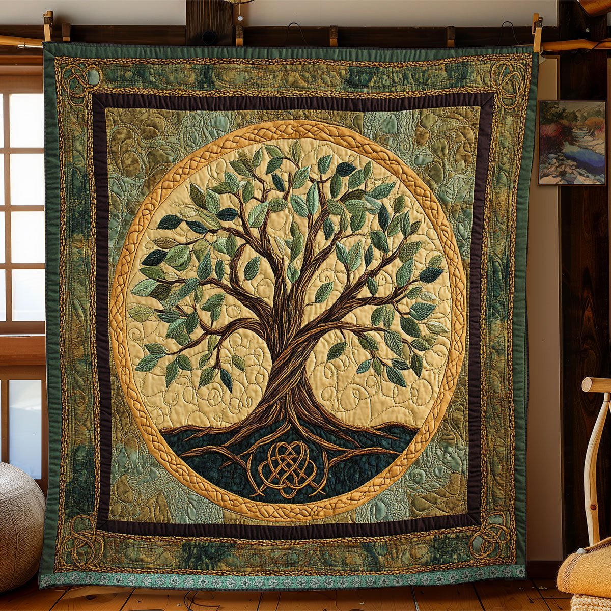 Celtic Tree Quilt Blanket Luxury Throw Blankets Perfect Father's Day Gifts