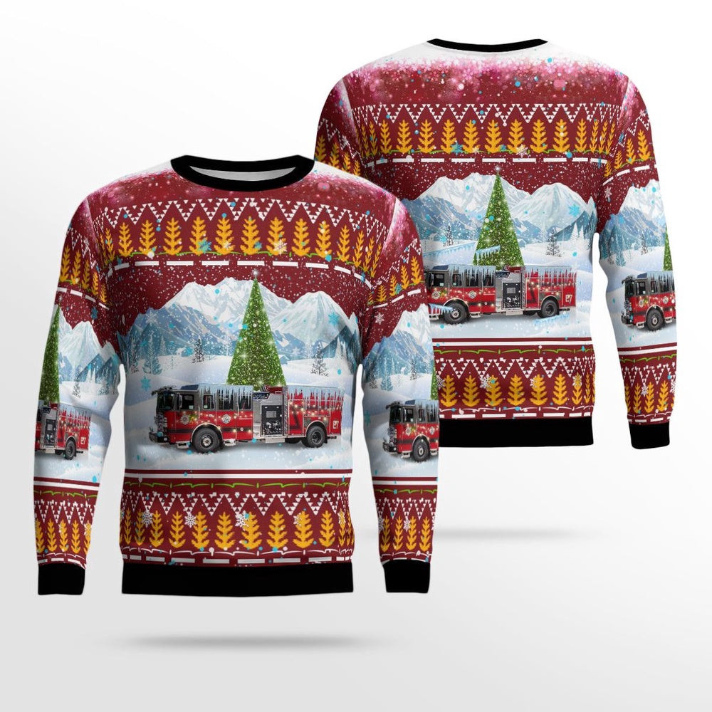 Centereach New York Centereach Fire Department AOP Ugly Sweater Xmas Unisex Sweater Christmas Gifts For Men Women