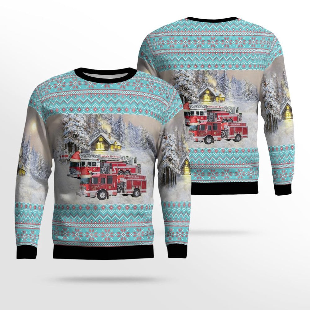 Centralia Illinois Centralia City Fire Department AOP Ugly Sweater Xmas Unisex Sweater Christmas Gifts For Men Women