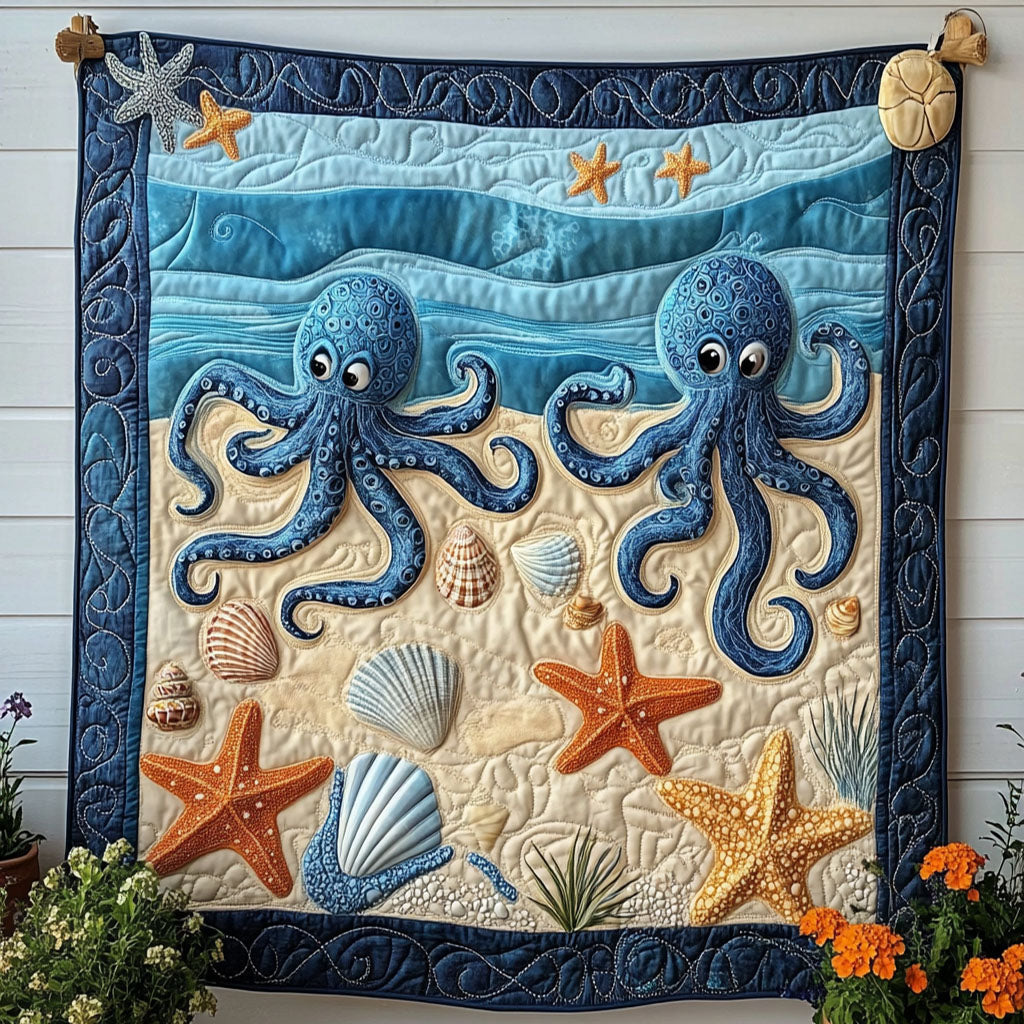 Cephalopod Dreams Quilted Blanket Bedroom Decor Christmas Gifts For Octopus Lovers