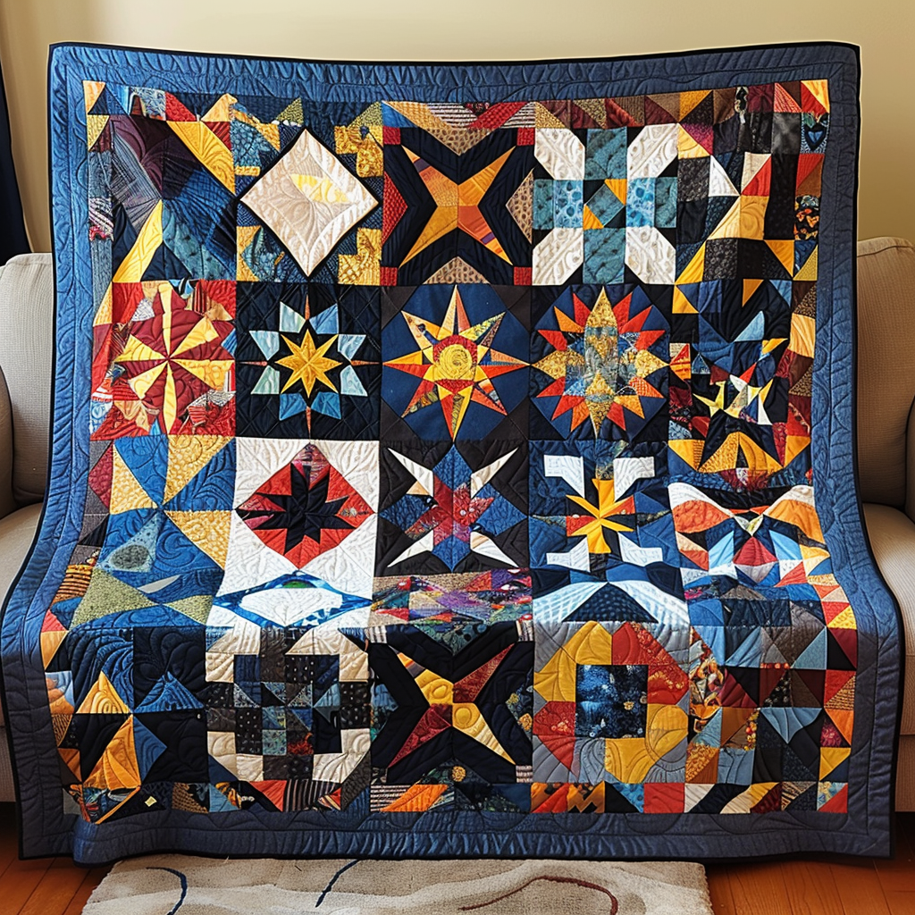 Ceremonial Colors Quilted Blanket Native American Indian Gifts