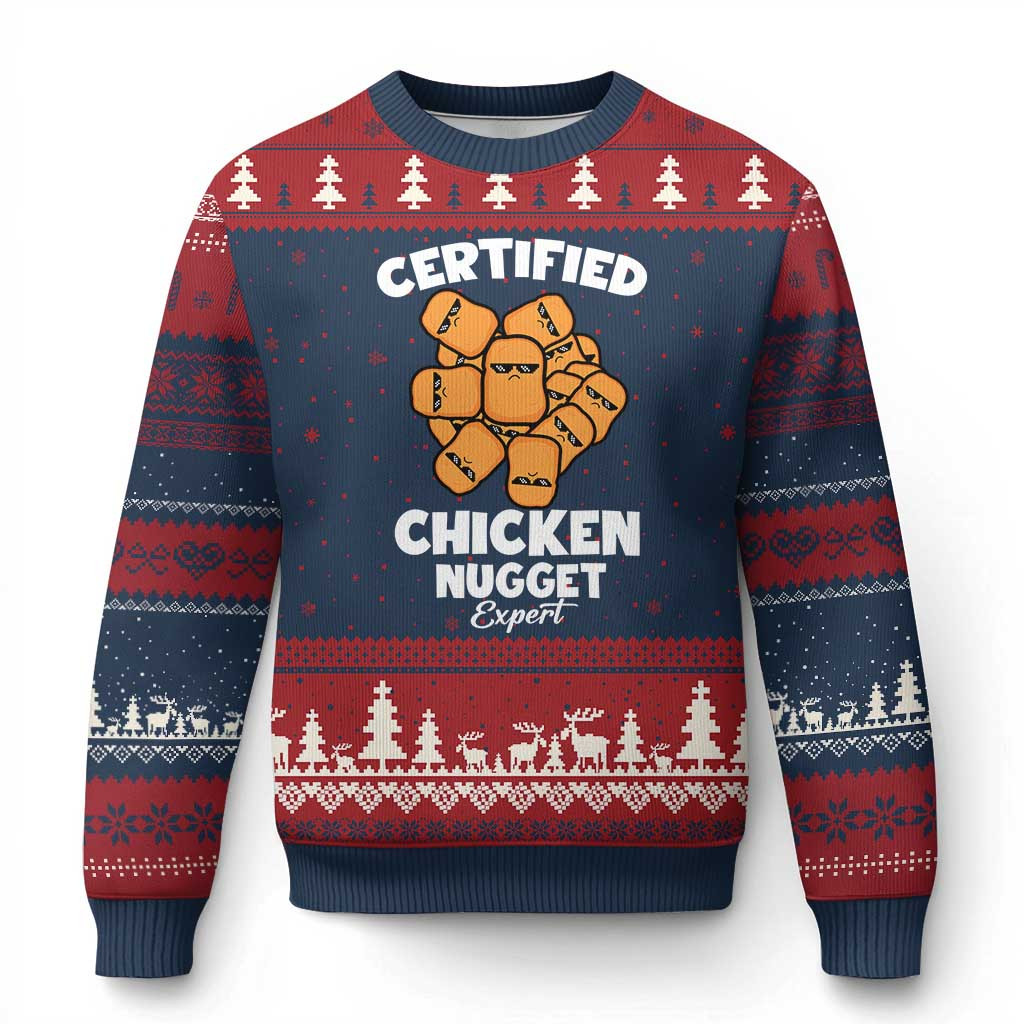 Certified Chicken Nugget Expert Ugly Christmas Sweater Food Lover Best Gift Ideas