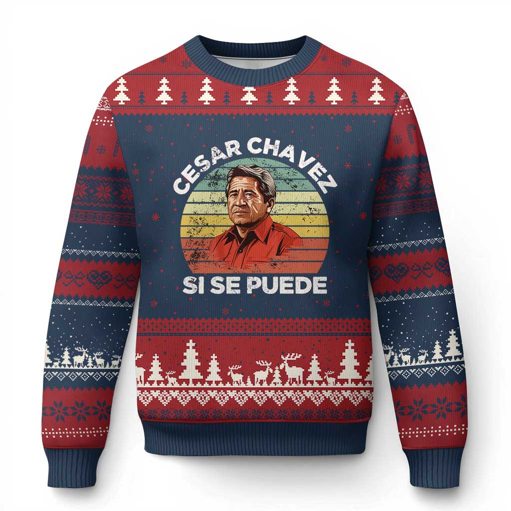 Cesar Chavez Si Se Puede Ugly Christmas Sweater Weird Xmas Sweater For Him