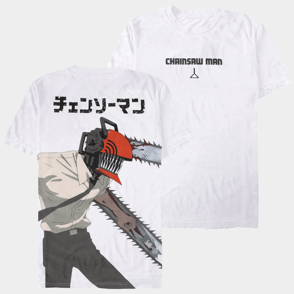 Chainsaw Man Merch Attack Mode T-Shirt White Presents For Anime Lovers