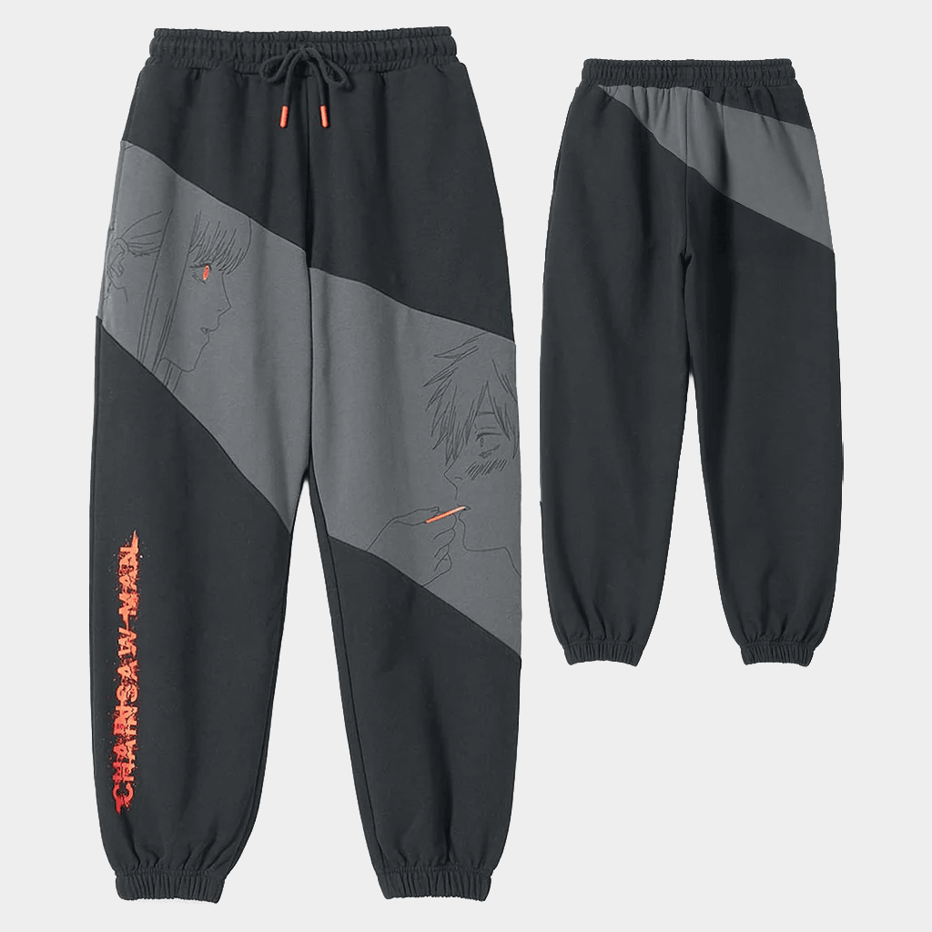 Chainsaw Man Merch Chainsaw Man X Graniph Denji And Makima Sweatpants Presents For Anime Lovers