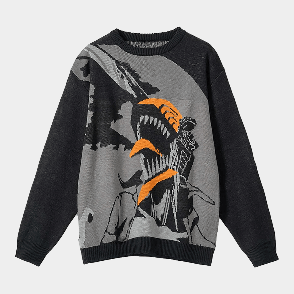 Chainsaw Man Merch Chainsaw Man X Graniph Shout Jacquard Sweater Gifts For Friends Chainsaw Man Merch Chainsaw Man X Graniph Shout Jacquard Sweater Gifts For Friends