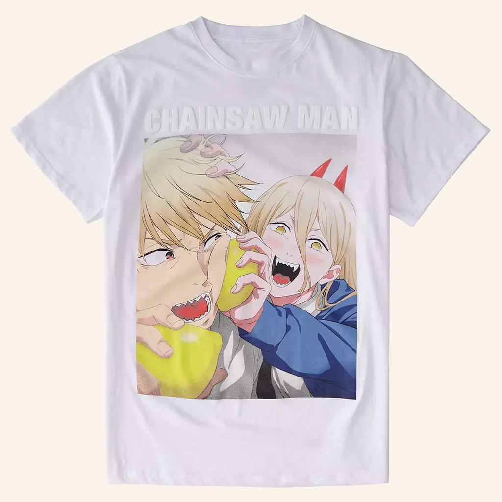 Chainsaw Man Merch Denji And Power Lemons T-Shirt Presents For Anime Lovers