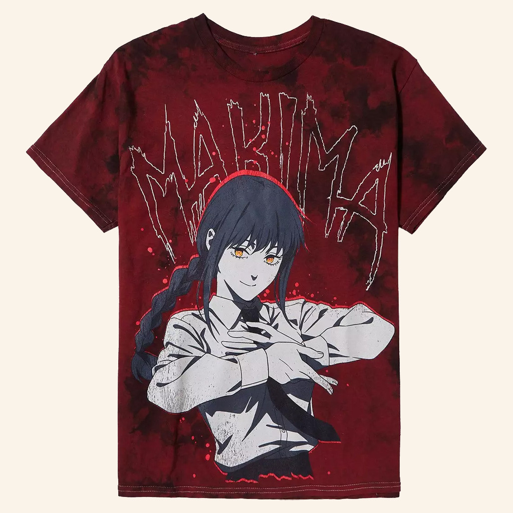 Chainsaw Man Merch Makima Red Tie Dye Shirt Gifts Ideas For Brothers