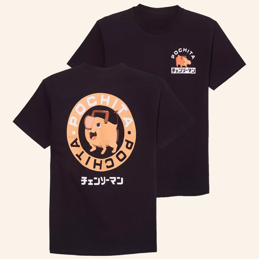 Chainsaw Man Merch Pochita Badge T-Shirt Great Gifts For Anime Lovers