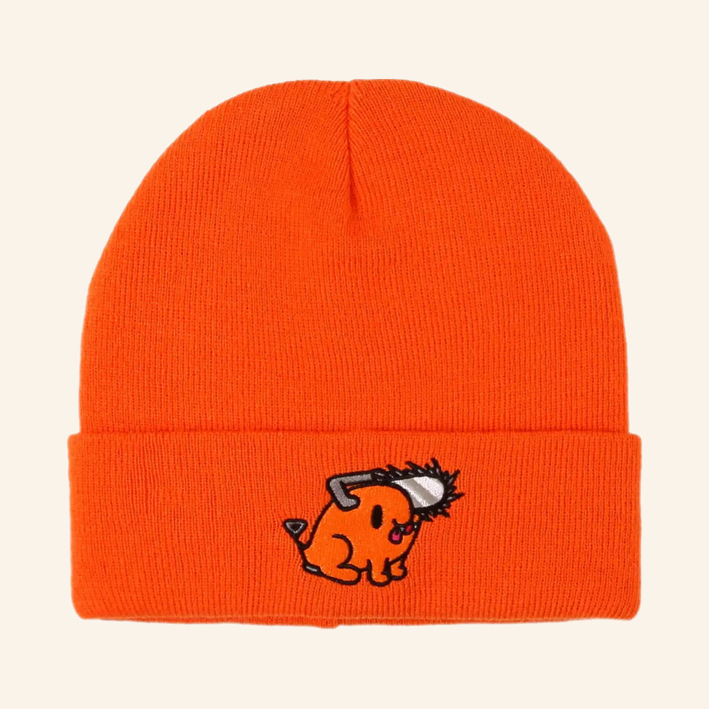 Chainsaw Man Merch Pochita Embroidered Beanie Unique Gifts For Friends