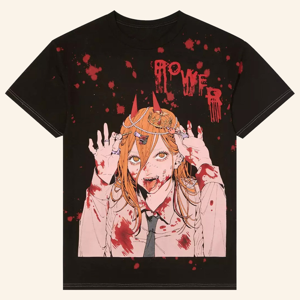 Chainsaw Man Merch Power Accessories Splatter T-Shirt Unique Gifts For Anime Lovers