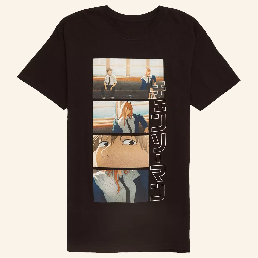 Chainsaw Man Merch Power And Denji Train Panels T-Shirt Best Gifts For Anime Fans