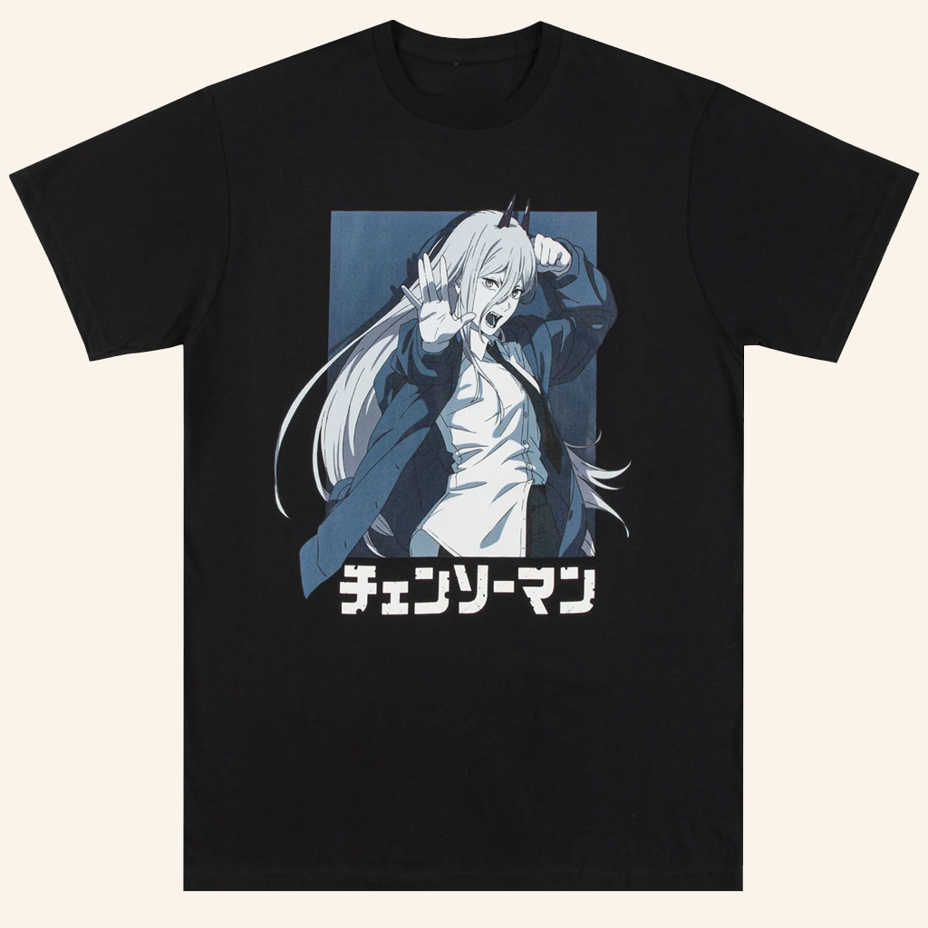 Chainsaw Man Merch Power Katakana T-Shirt Gift Ideas For Anime Lovers