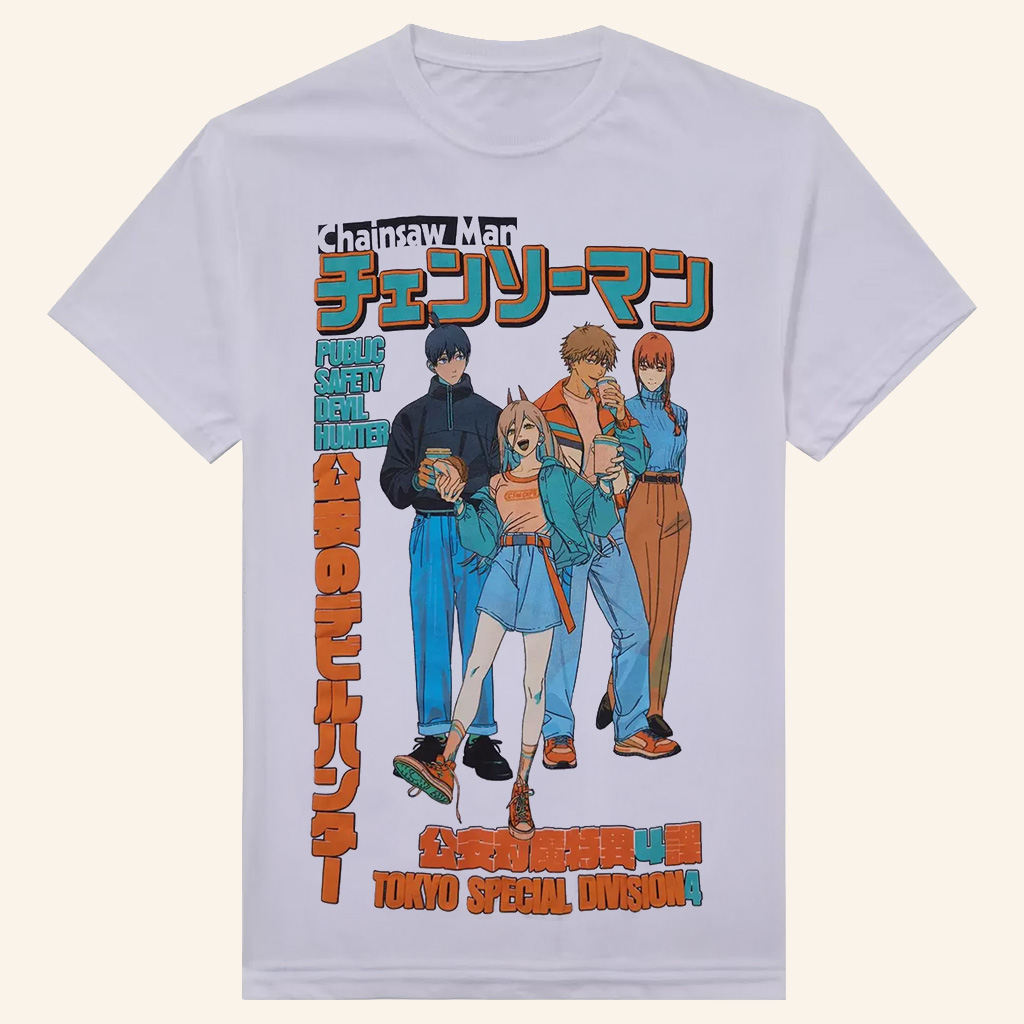 Chainsaw Man Merch Public Safety Devil Hunters T-Shirt Gifts For Anime Fans