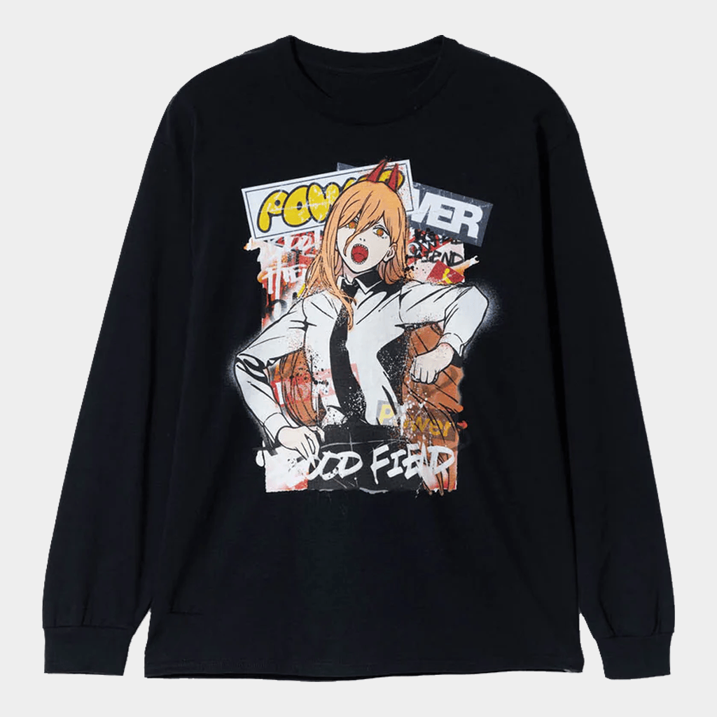 Chainsaw Man Merch Reze Arc The Movie X Glamb Power Long Sleeve Shirt Anime Fan Gift Ideas Chainsaw Man Merch Reze Arc The Movie X Glamb Power Long Sleeve Shirt Anime Fan Gift Ideas