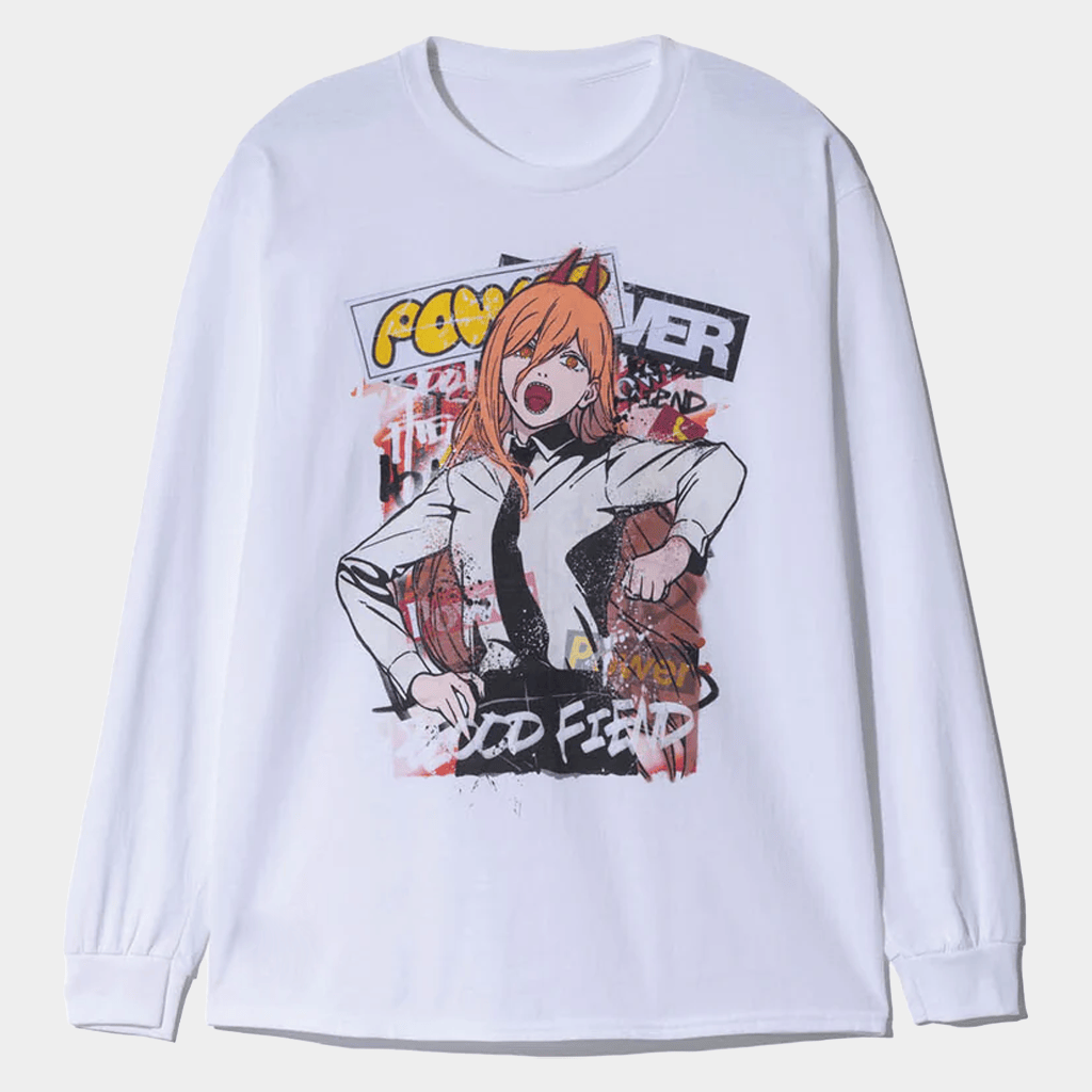Chainsaw Man Merch Reze Arc The Movie X Glamb Power Long Sleeve Shirt Gifts For Anime Fans