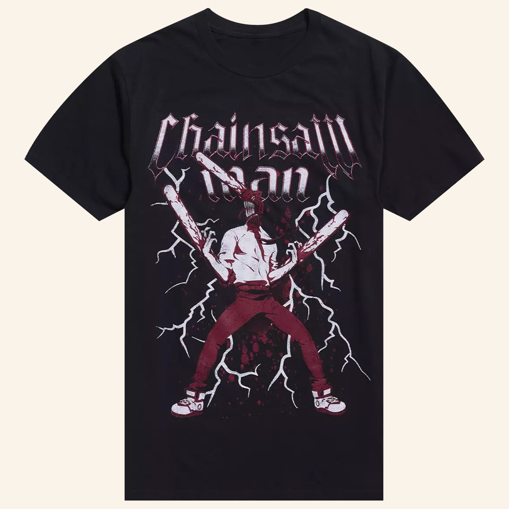 Chainsaw Man Merch The Movie Reze Arc Lightning T-Shirt Birthday Ideas For Anime Lovers